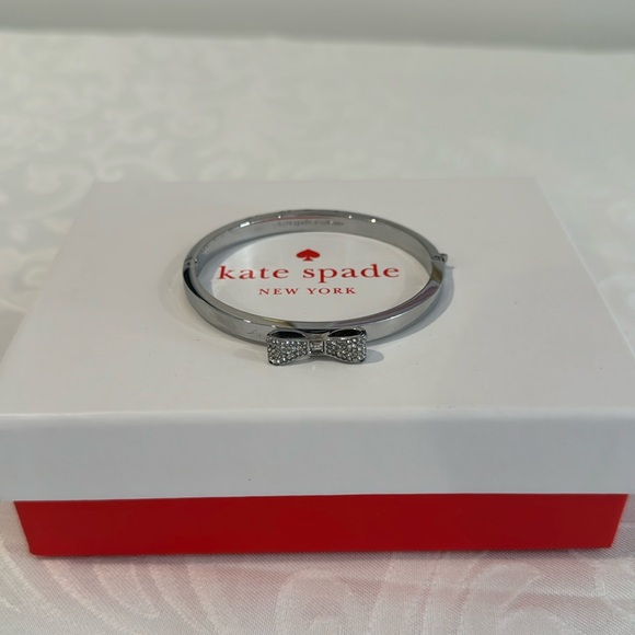 kate spade Jewelry - ♠️ Kate spade New York Chrystal Bow Hinged Bangle Bracelet.